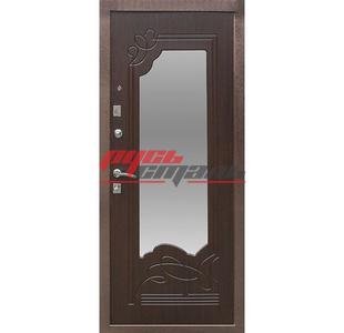 металлическая дверь с фигурным зеркалом